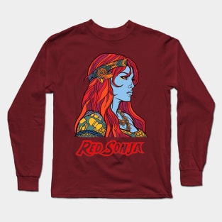 Red Sonja Graffiti Profile and Logo Long Sleeve T-Shirt